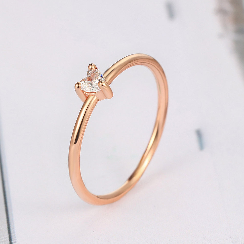 Wholesale Gold Plated Copper Simple Heart Shape Ring